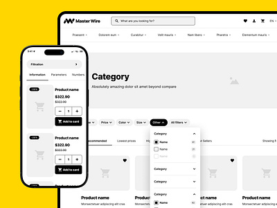 E-shop mobile and desktop wireframe .wireframing commerce design desktop dropdown e shop ecommerce eshop figma layout mobile mobile e shop shop shop design ui ux web webdesign wireframe wireframe ui