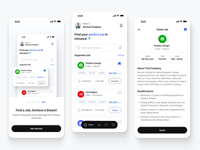 Job Seeker Apps app clean design design job finder job sekeer application mobile typography ui uiux ux