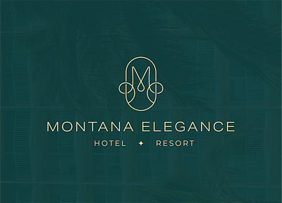 MONTANA ELEGANCE - Hotel & Resort Logo beauty boutique branding clean design elegance fashion feminine gold graphic design hotel jewelry letter m literal logo luxurious luxury modern resort sophisticated