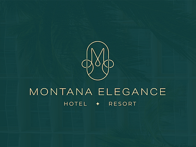 MONTANA ELEGANCE - Hotel & Resort Logo beauty boutique branding clean design elegance fashion feminine gold graphic design hotel jewelry letter m literal logo luxurious luxury modern resort sophisticated