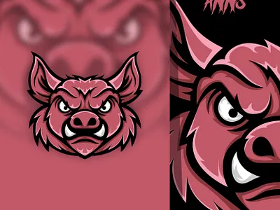 pig logo design rustic