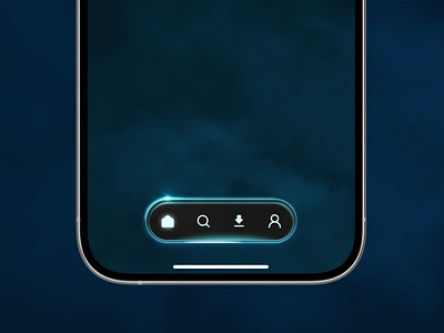 Tron Navigation Bar app dark mode dark theme glow mobile app navbar navigation ui