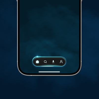 Tron Navigation Bar app dark mode dark theme glow mobile app navbar navigation ui