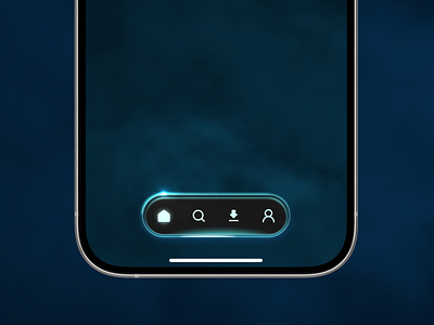 Tron Navigation Bar app dark mode dark theme glow mobile app navbar navigation ui