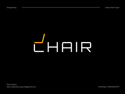 Chair - Wordmark / Logotype Design branding business logo chair logo design chair wordmark logo clean logo creative logo flat logo lettermark logo lettermarklogo logo logo design minimal logo minimalist logo modern logo professional logo simple logo unique logo wordmark logo desing wordmark series wordmarks