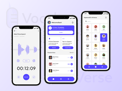 AI Voice Generator aivoice aivoicegenerator branding contentcreation figmadesign texttospeech uidesign voiceovers