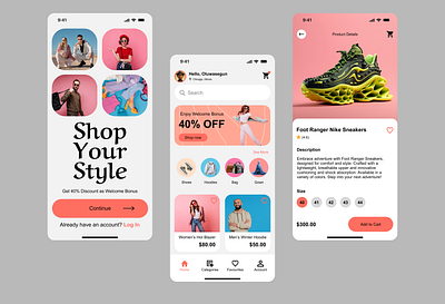 E-commerce Fashion App app branding design e commerce fashion shop shopping style ui