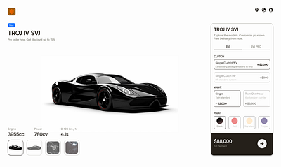 TROJ : Explore and Shop Troj Cars car sales ui website