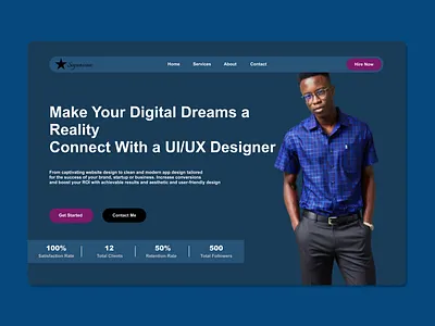 Portfolio Website Hero Section design hero section portfolio portfolio website ui uiux website