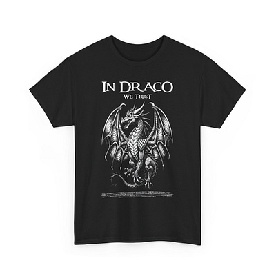 In Draco We Trust T-Shirt — Slytherin and Wizarding Apparel apparel design graphic design harry potter illustration in draco we trust shirt