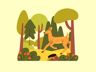 Fawn 2dillustration adobe illustrator animals challenge fawn forest illustration illustrator peachtober procreate shapes vector