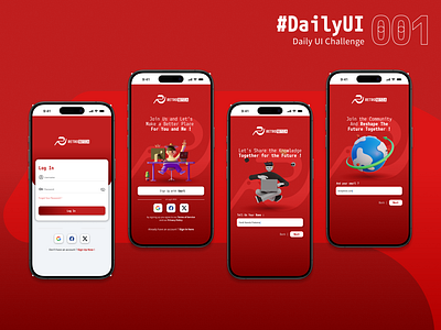 #DailyUI : 001 - Sign Up UI android app dailyui figma ios log in login mobile mobile ui mobile ui app sign up signin signup ui ui app ui design ux ux app ux design
