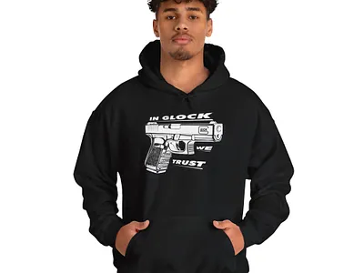 In Glock We Trust Hoodie — 2nd Amendment and Gun Rights Apparel 2nd amendment apparel design graphic design gun rights hoodie illustration in glock we trust in glock we trust hoodie