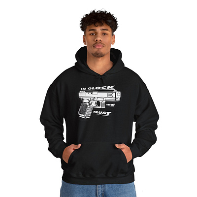 In Glock We Trust Hoodie — 2nd Amendment and Gun Rights Apparel 2nd amendment apparel design graphic design gun rights hoodie illustration in glock we trust in glock we trust hoodie