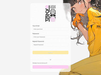 Hype4 UI #4 anime card login modern pastel sign up ui