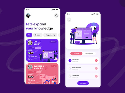 Online Education - Mobile App (IOS) app branding clean design e learning education graphics illustration minimal mobile app ui ux