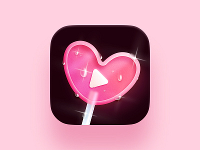 Lollipop App Icon app appicon branding candy design heart icon illustration ios logo lollipop play sweet video