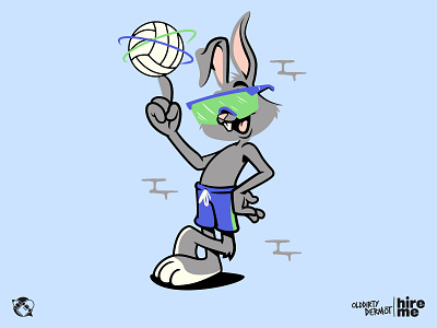 Bunny! bunny character design graphics illustration t shirt design tee design vector vector design volleyball