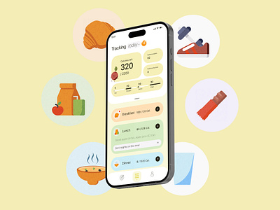 Nutrition App - Food Tech app food food app graphic identity mobile mobile app nutrition product design ui ux