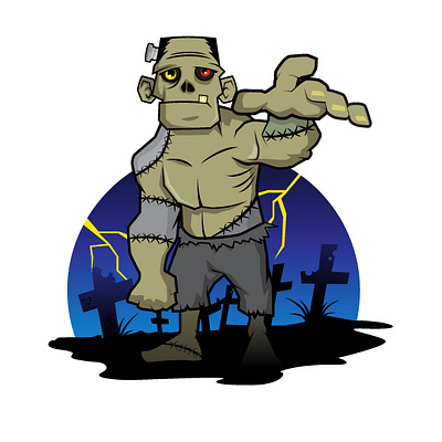 The Frankenstein 2d apparel cartoon clothing design cute design frankenstein graphic design halloween illustration monster