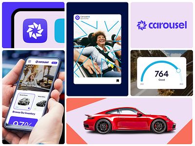 Carousel Visual Identity angular automobiles branding cars circular figma geometric graphic design logo mark radiate shapes visual identity