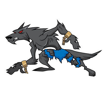 Big Bad Werewolf 2d bad cartoon clothing design comic halloween horror illustration monster movie werewolf wolf