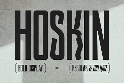 Hoskin - Condensed Sans Serif Display Font advertising alternate brand identity capitals caps custom display font free free font freebie headline ligature logo logos marketing packaging title type typeface visual identity