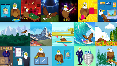 Dynamic Eagle Illustrations for Website graphic design illustration illustrations