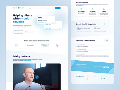 Landing Page for Medical Recommendations | Chronic Sinusitis doctors ehealth graphic design health health improvement healthcare home page hospital landing page logo medical medicine medtech site treatment ui design user experience uxui web design website