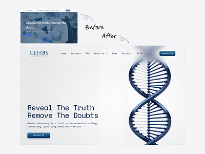 🧬 Genos Laboratory - Hero Redesign health ui web design