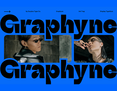 Graphyne - Ink Trap Display Font branding design display display font editorial free free font freebie headline ink trap logo packaging type typeface ui unique visual identity web design