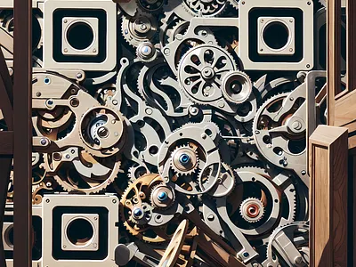 Clock mechanism as a symbol of reliability art qr code creativemarketing qr code smartdesign