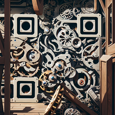 Clock mechanism as a symbol of reliability art qr code qr code smartdesign