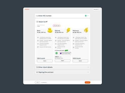 Admin Interface for management of a SIM cards telecom ui web