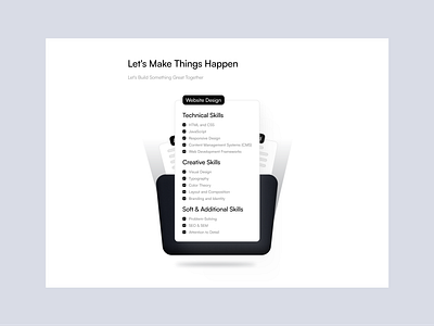 Skill Set Section - Moqadi Personal Website clean design graphic design landing page management marketing minimalist modern personal website teams ui uiux ux