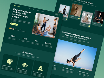 Yoga Studio Lending website branding everyone figma lending page ui ui degine uiux ux ux website website website uiux yoga studio yoga website