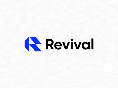 Revival - Logo Design arrow branding finance geomatric logo letter r logo design r logo