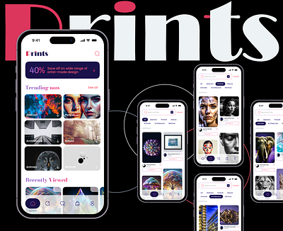 Art Prints E-commerce Mobile App Design cleandesign designshowcase e commerce mobile app design ecommerceapp humancentereddesign interactiondesign productdesign ui usability ux