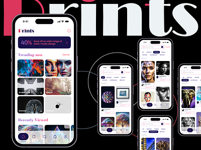 Art Prints E-commerce Mobile App Design cleandesign designshowcase e commerce mobile app design ecommerceapp humancentereddesign interactiondesign productdesign ui usability ux