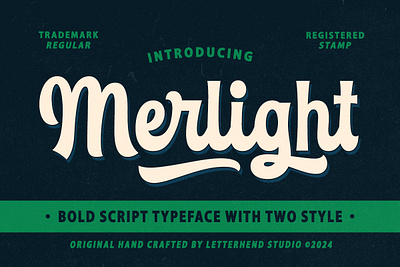 Merlight Bold Script freebies ligature font