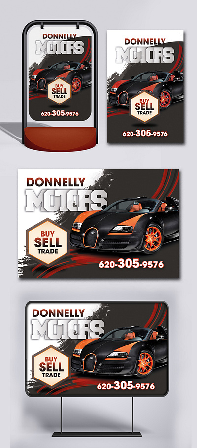 Car Billboard Design ad design advertisement banner billboard billboard design branding car ad car banner car billboard car billboard design design digital banner design donnelly motors graphic design modern billboard design motors motors billboard motors sale sports car web banner