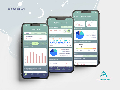 IoT Sleep Monitoring Solution ios iot solution mobile app ui ui design ux design