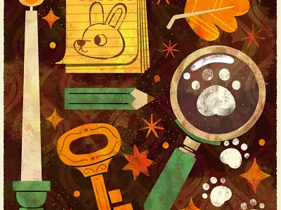 ✨Day 3 of #peachtober24: Paw cute dark academia design digital illustration fall illustration peachtober peachtober24 peachtober24paw robin sheldon