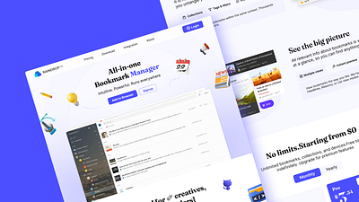 Redesigning Raindrop.io: A Bookmark Manager design interaction design landing page ui web website