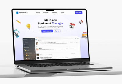 Redesigning Raindrop.io: A Bookmark Manager design interaction design landing page ui web website