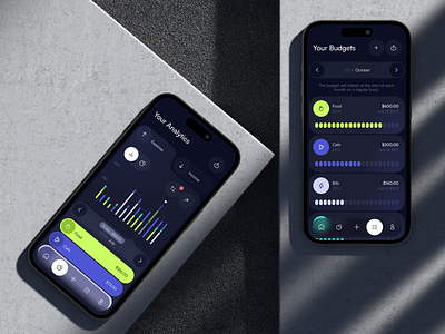 🏦 Mobile app design for banking | Hyperactive app app design banking dark dashboard design fintech green hyperactive interface mobile mobile banking product design purple saas ui ui design ux ux design web design