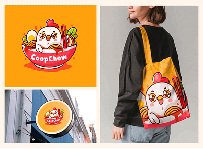 Ramen Chicken mascot logo animal logo branding cute logo food logo logo mascot logo