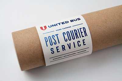 United Bus Courier Service blue brand brand design branding logo logo design print red typography