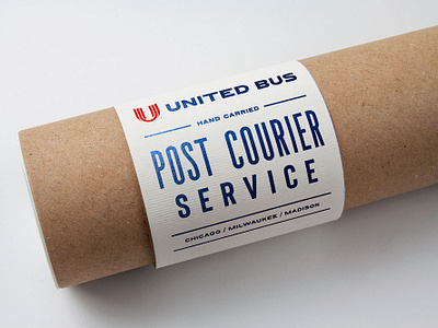 United Bus Courier Service blue brand brand design branding logo logo design print red typography