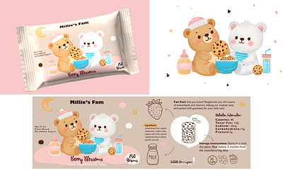 Illustration for Cookies Packaging branding children`s illustration cookies digital watercolor hand draw healthy illustation label design packaging design